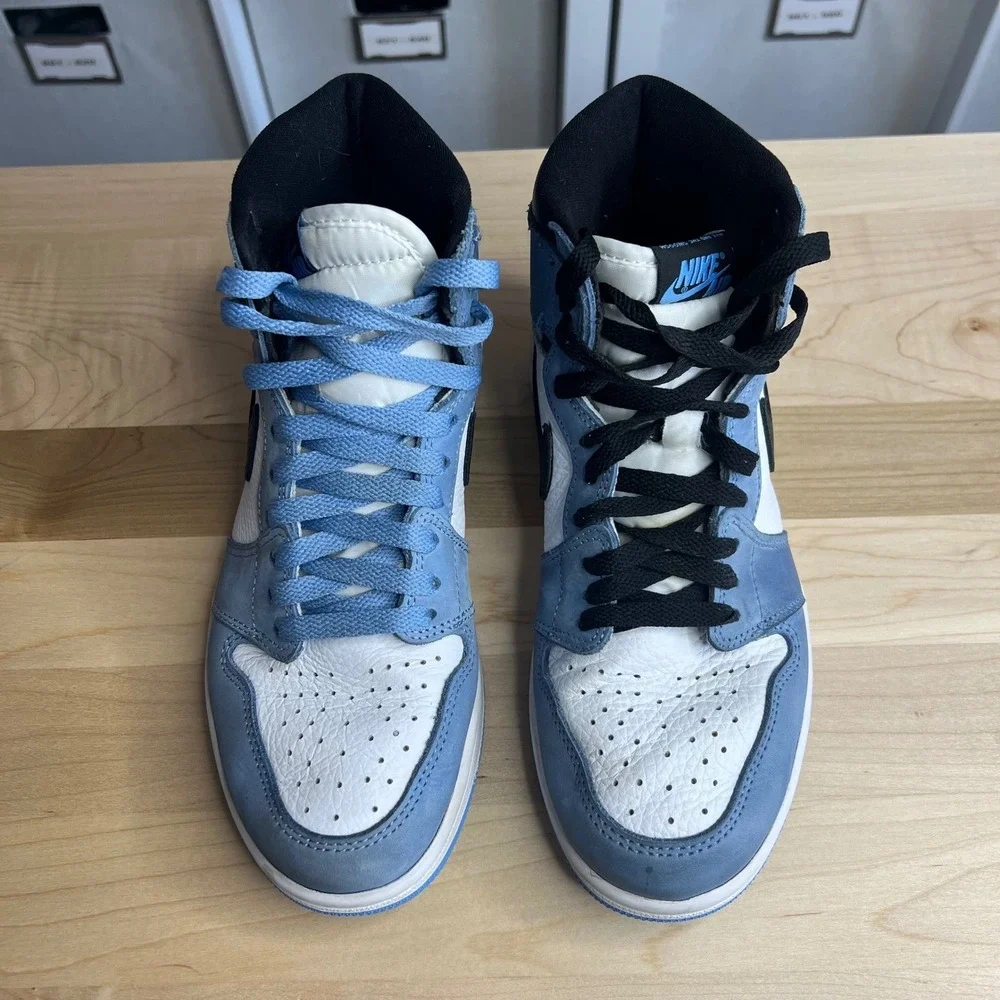 Nike Air Jordan 1 High OG University Blue Black White Men Sz 8‎ 555088-134